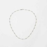 An 18 carat white gold and diamond necklace 21st century Designed as a line of twenty-six circular-