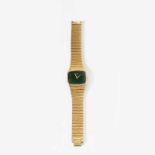 An 18 carat gold and nephrite Piaget wrist watch Circa 1970 The oblong dial nephrite set, hand