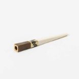 An Art Deco 18 carat gold, ivory, laquer and enamel Lacloche Frères cigarette pipe France, circa