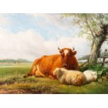 Hendrikus van de Sande Bakhuysen (The Hague 1795 - 1860)Resting cattle on a summer daySigned lower