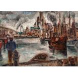 Adriaan Lubbers (Amsterdam 1892 - New York City 1954)Binnenhaven, New YorkSigned lower right Oil