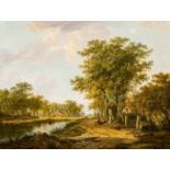 Jacob van Strij (Dordrecht 1756 - 1815)Landschap met hoog geboomte (Landscape with high trees)Signed