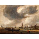 Reinier Nooms, called 'Zeeman' (Amsterdam 1623/1624 - 1664)Fishermen and vessels on the