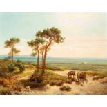 Cornelis Lieste (Haarlem 1817 - 1861)Resting figures in the heathland near Oosterbeek (c. 1855)