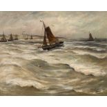 Hendrik Willem Mesdag (Groningen 1831 - The Hague 1915)Scheveningen, vissersschepen voor de