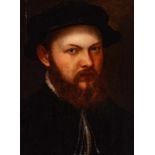 Italian School (circa 1600)Portrait of a young bearded manOil on panel, 42.3 x 32.6 cm