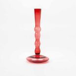 A red glass Rosenthal vase by Bořek Šípek1949–2016A prototype, a red ribbed neck and a wide base,