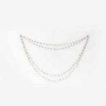 An 18 carat white gold and diamond spectacle necklace21st centuryCollet set with circular-cut