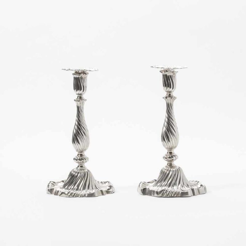 A pair of Dutch Rococo silver candlesticksMark of Valentijn Caspar Beumke, Amsterdam, 1770Each on