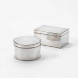 A set of two Dutch silver biscuit boxesMark of Hendrik Buysen, Amsterdam, 1790One of circular and