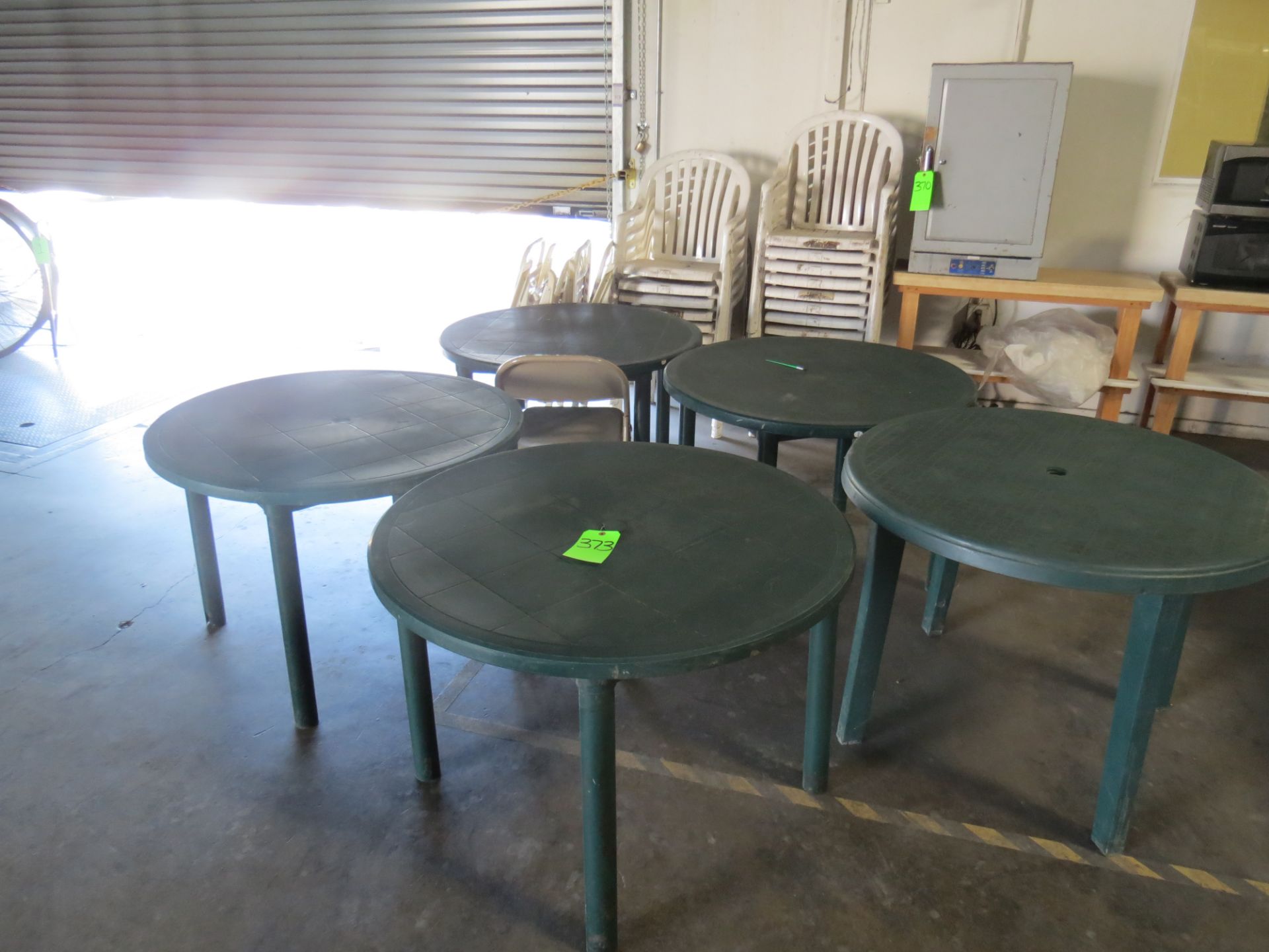 LOT OF PLASTIC TABLES AND CHAIRS