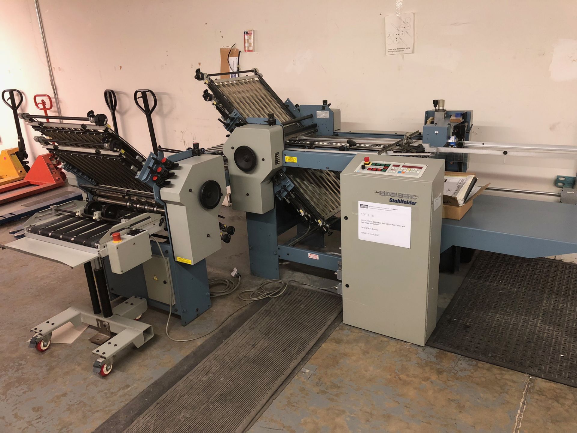 2000 Stahl B20-4/4 Pile Fed Folder with right angle and delivery