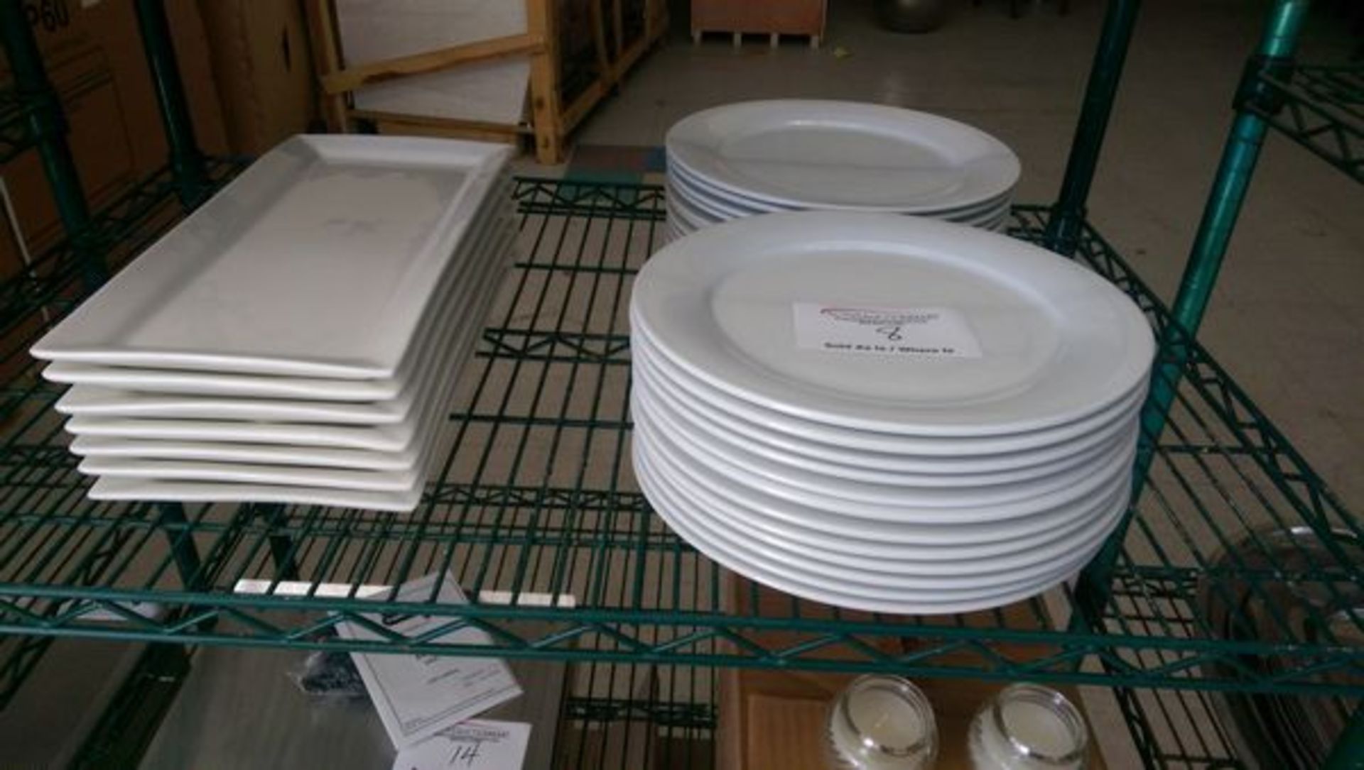 24 - 11" Round Plates and 7 Rectangular Platters