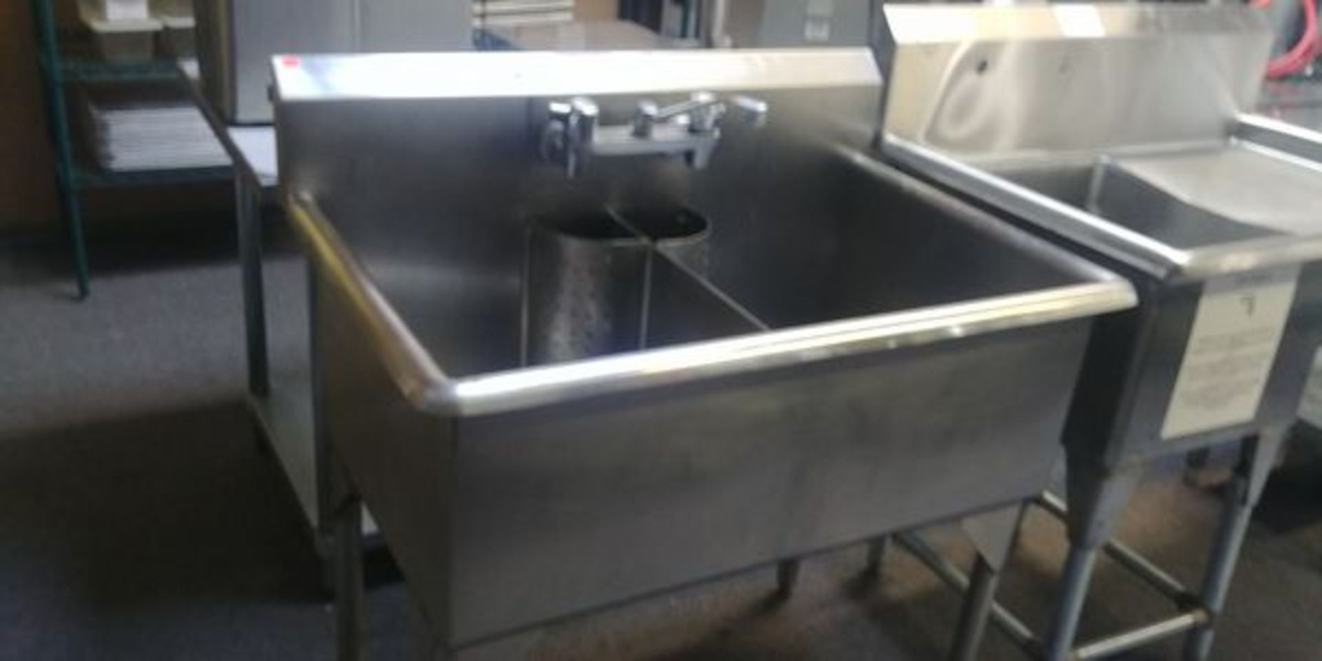 2 Compartment Stainless Steel Sink with Taps