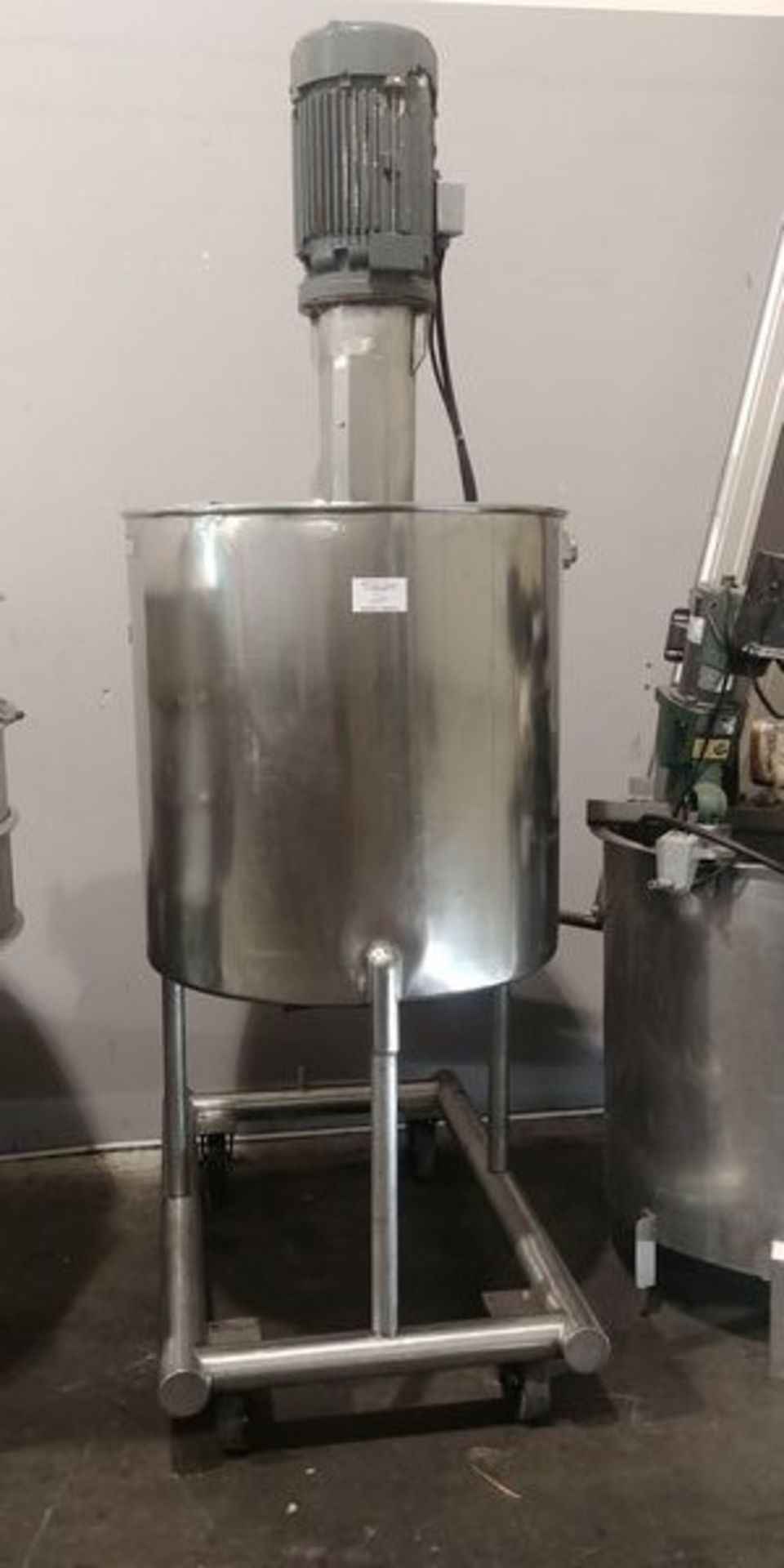 Stainless Steel Tank on Casters with High Speed Blender- Tanks Size Approx. 34" x 34"