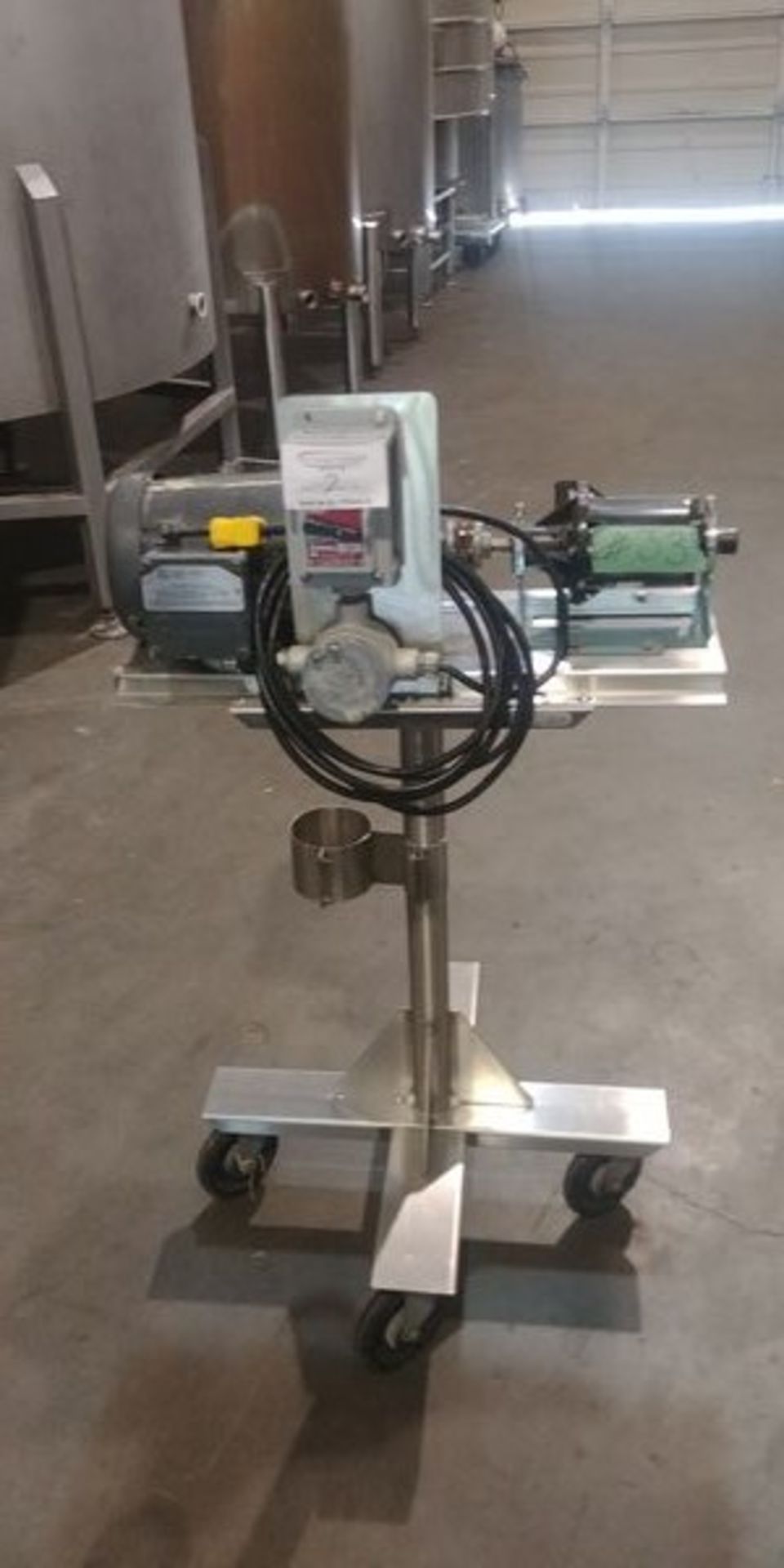 Electric Transfer Pump on Stainless Steel Cart with Casters