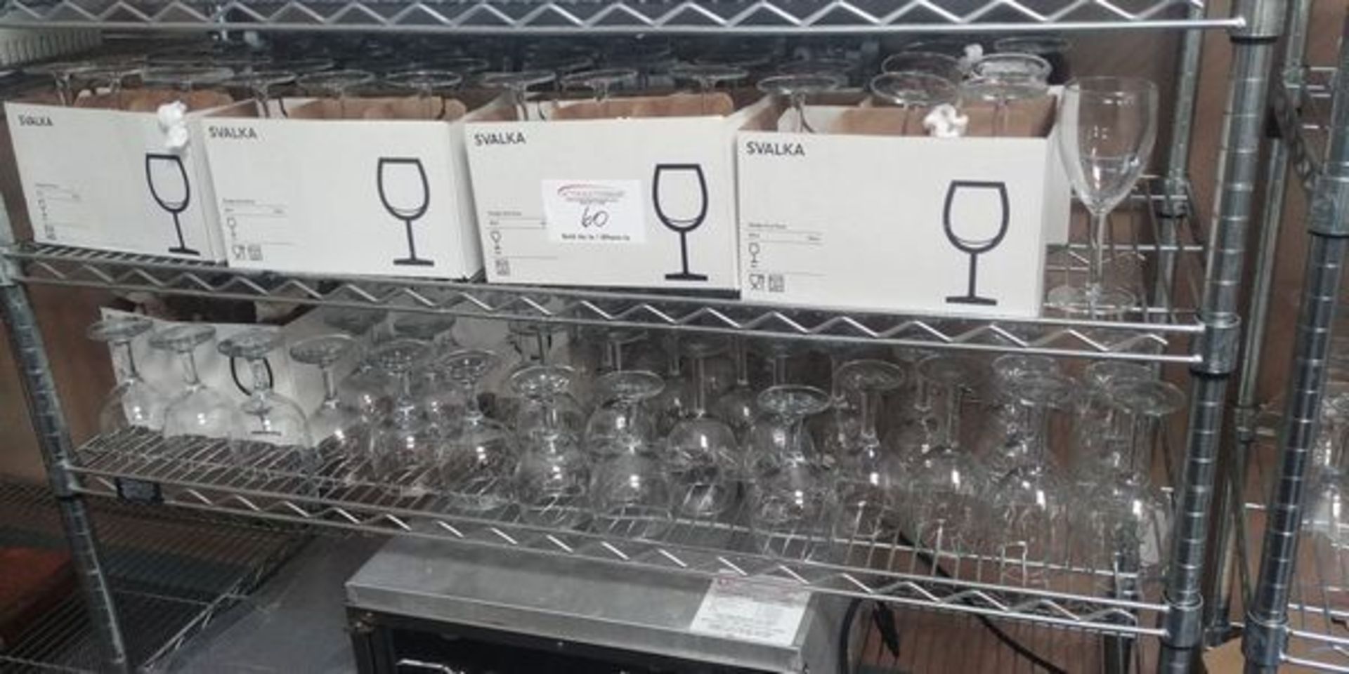 2 Shelf of Approx. 120 Wine Glasses