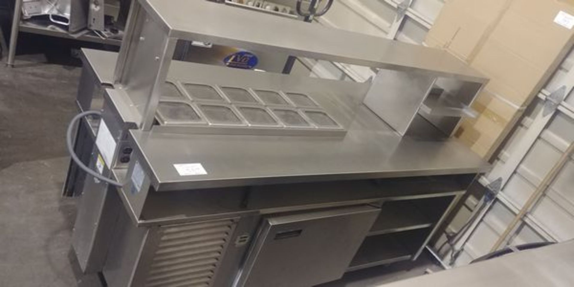 Custom Built 75" Double Sided Refrigerated Pack Table