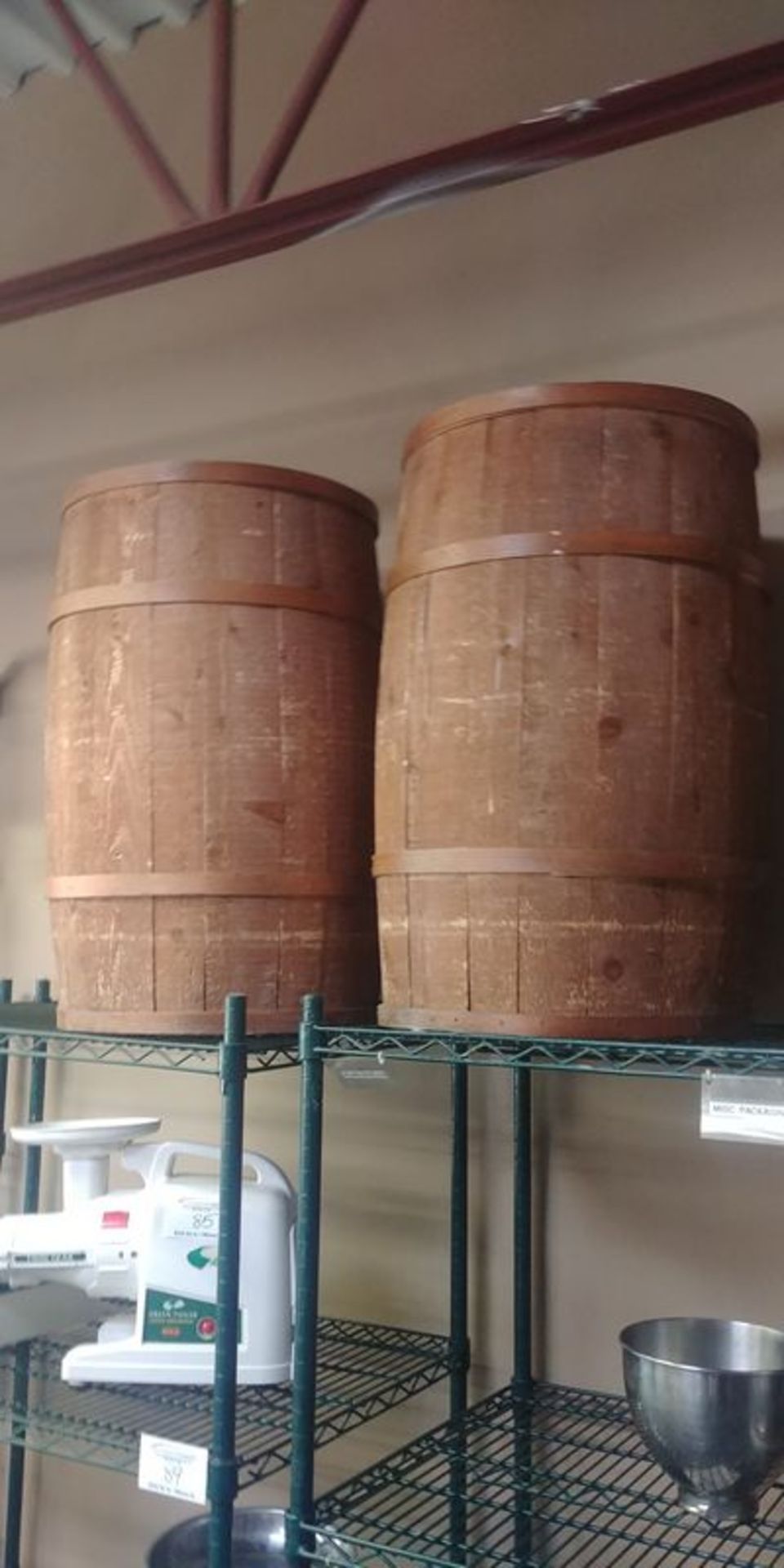 2 Wooden Display Barrels