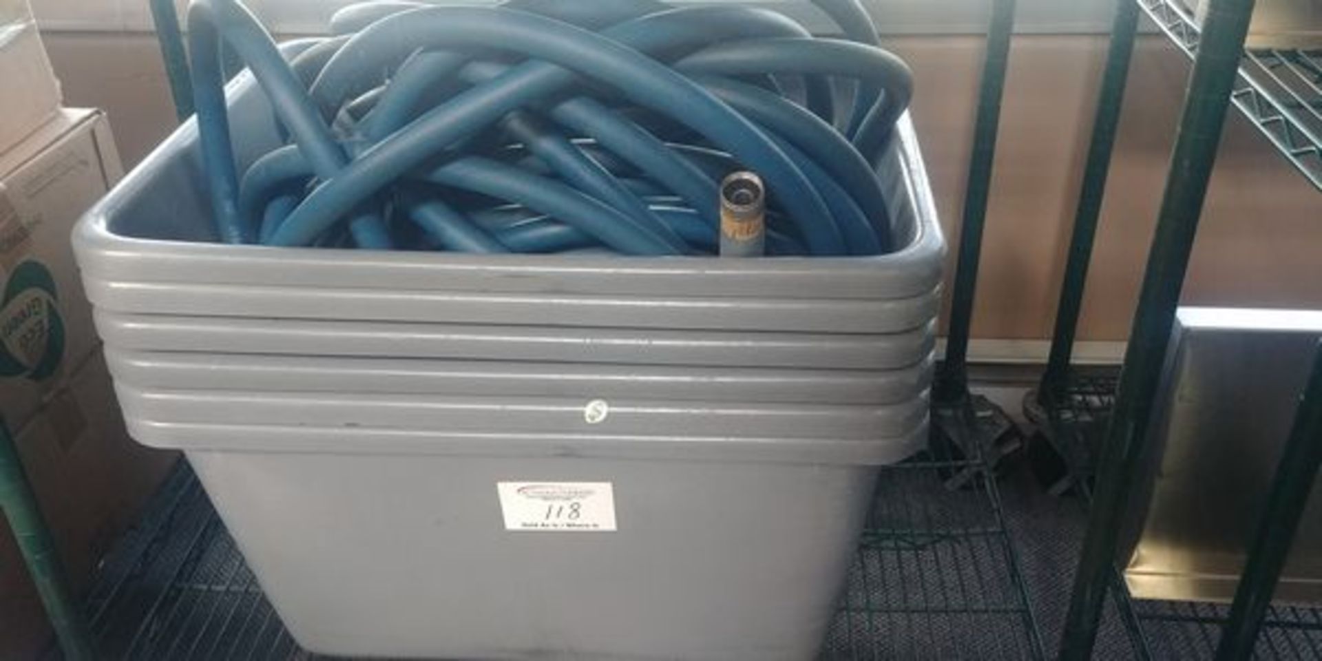 6 Large Grey Tubs with Hose