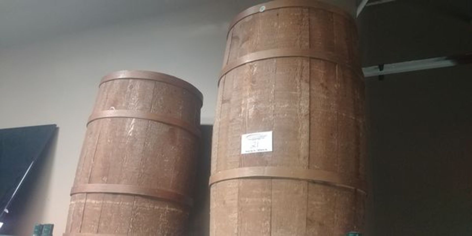 2 Wooden Display Barrels