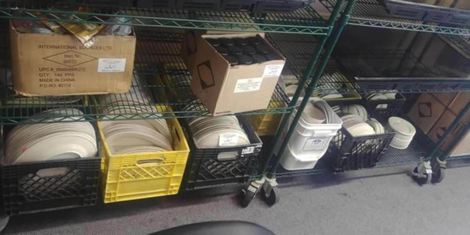 11 Crates of White Dishes