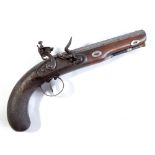 A good quality flintlock pistol with octagonal barrel inscribed 'Mortimer London',
