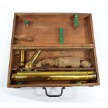 J HOLDEN & CO OF MANCHESTER & LONDON; a cased brass two-draw telescope, with plug socket attachment,