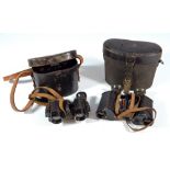 CARL ZEISS JENA; an early pair of Feldstecher Vergr=8 cased binoculars, inscribed D.R.P.