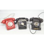 Three mid-20th century bakelite bodied telephones including one example by the Reliance Telephone