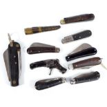 Ten various folding knives/multi-tools, including IXL, Joseph Rodgers, Abram Brooksbank,