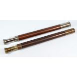 GIEVES LTD; a 1.25" plated single-draw telescope, no.9345, with stitched leather barrel, length 45.