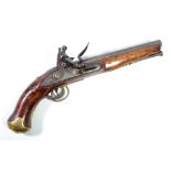 A flintlock pistol, the lock bearing the East India Company rampant lion cipher,