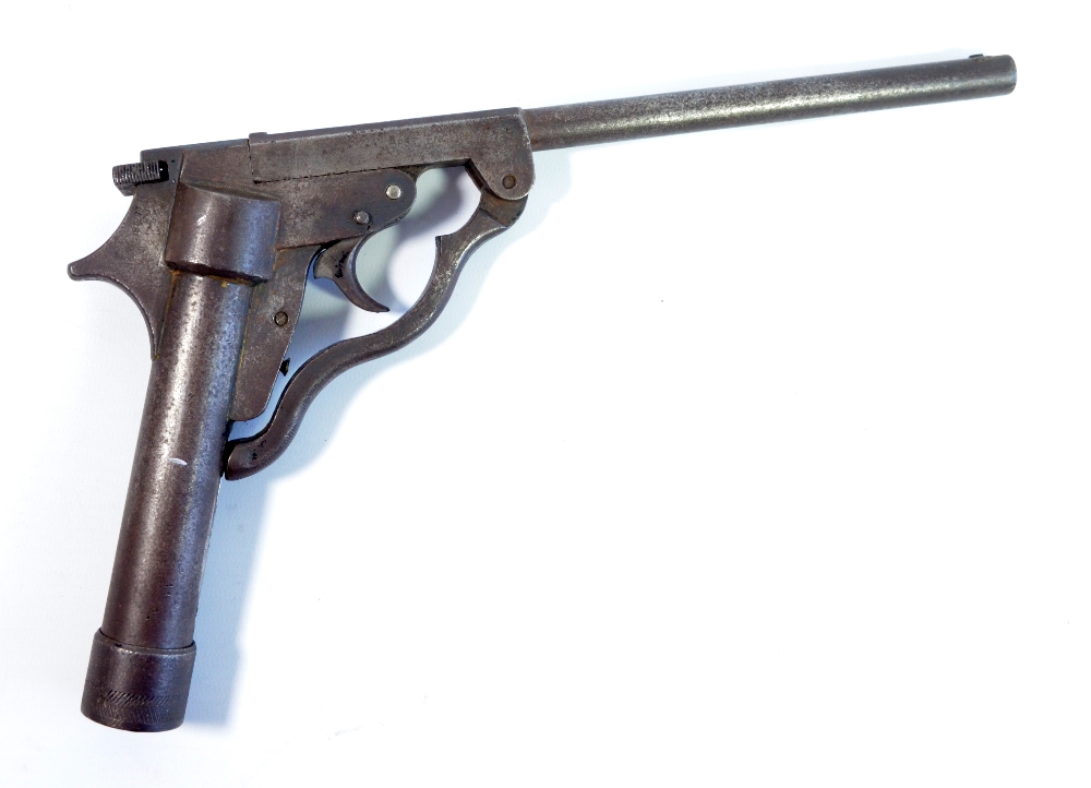 An unusual .22 break barrel air pistol inscribed 'Best English Make', length 30cm.