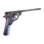 An unusual .22 break barrel air pistol inscribed 'Best English Make', length 30cm.
