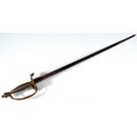 An early 19th century infantry officer's spadroon, with ribbed grip,