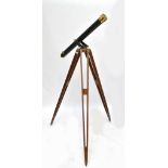 BROADHURST CLARKSON & CO OF LONDON; a 3" brass and black lacquered cased telescope,