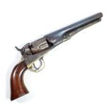 COLT; a patent percussion cap, five shot revolver, the barrel stamped 'Address Col.