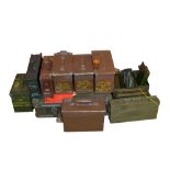 A group of thirteen 20th century ammunition boxes and crates (13).