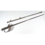 A Victorian light infantry officer's dress sword, with wirework shagreen grip,