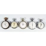 A group of five pocket watches to include three military issue examples,