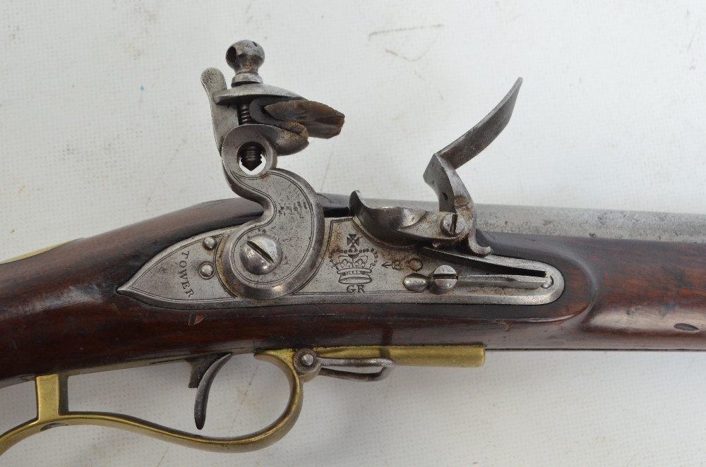 A Tower flintlock rifle, lock plate stamped 'Tower' with 'GR' below crown cipher, - Image 4 of 9