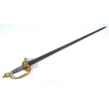 A 1796 pattern volunteer's dress sword, with wirework grip, embossed pommel,