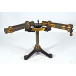 BELLINGHAM & STANLEY LTD OF LONDON; a brass iron and lacquered spectroscope,