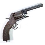 An unusual percussion cap five shot revolver, the octagonal barrel stamped 'Blissett, Liverpool',