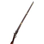 A flintlock 3-band musket, length 145cm,