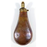 D EGG; a patent copper and brass mounted powder flask engraved 'CRW,