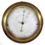 EJ DENT; an early to mid-19th century brass cased aneroid barometer and Fahrenheit's thermometer,