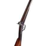 A 12 bore side-by-side percussion cap muzzle loading shotgun by Manton of London,