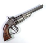 SAVAGE; an unusual percussion cap six shot revolver with set trigger,